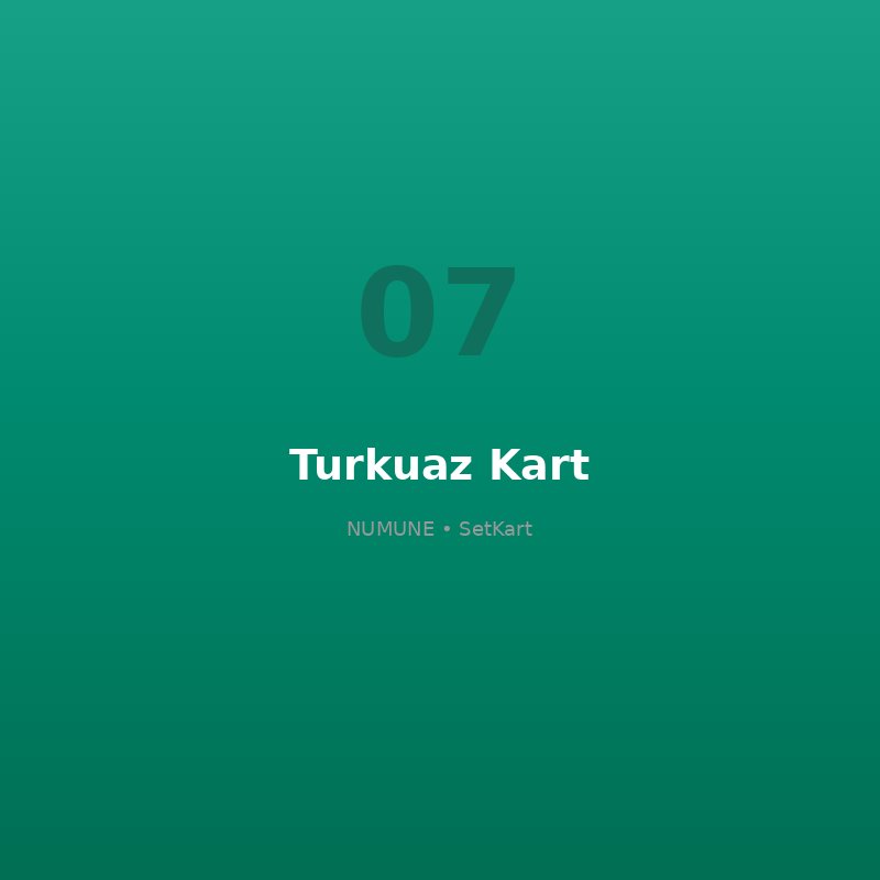 Turkuaz plastik kart örneği